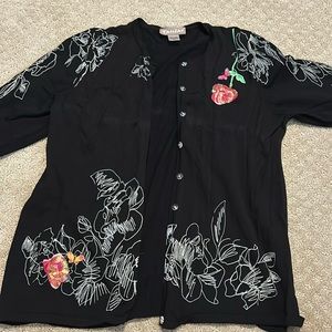 Black button up sweater